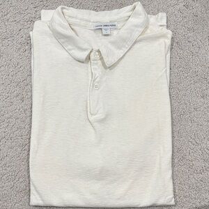 James Perse Men's Off-White Polo Shirt